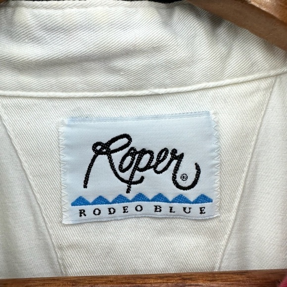 Roper Rodeo Blue Western Shirt XL Aztec Red Navy Long Sleeve Shirt Size Large - Picture 4 of 4